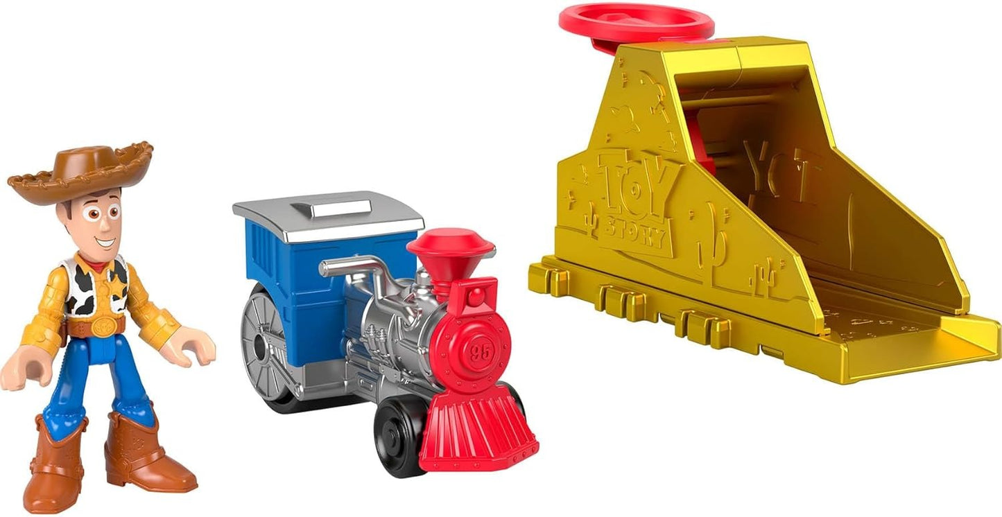 Fisher-Price Imaginext Launcher Set with 3-inch Woody Action Figure & Toy Vehicle, Inspired by Disney Pixar Toy Story (Characters May Vary)