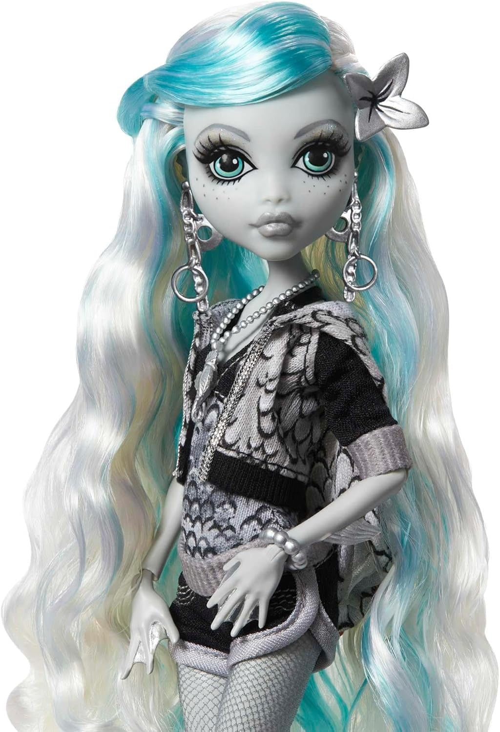 Monster High Doll, Lagoona Blue in Black and White, Reel Drama Collector, Doll-Size and Life-Size Posters, Horror Flick Theme, Toys and Gifts