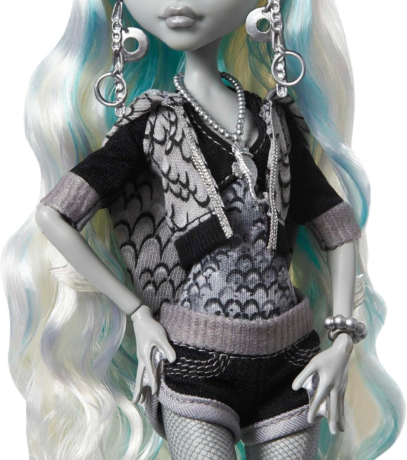 Monster High Doll, Lagoona Blue in Black and White, Reel Drama Collector, Doll-Size and Life-Size Posters, Horror Flick Theme, Toys and Gifts