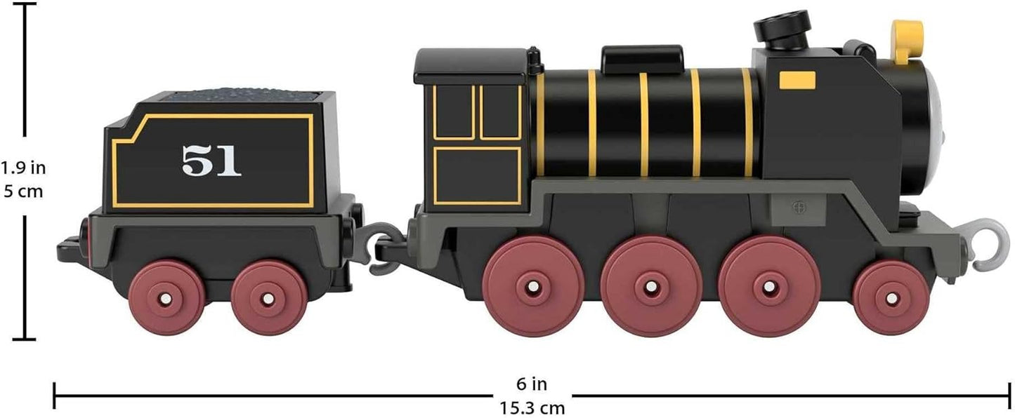 Mattel Thomas & Friends Toy Train, Large Push-Along Die-Cast Hiro Engine & Cargo Car from The Classic & All Engines Go Series, for Preschoolers