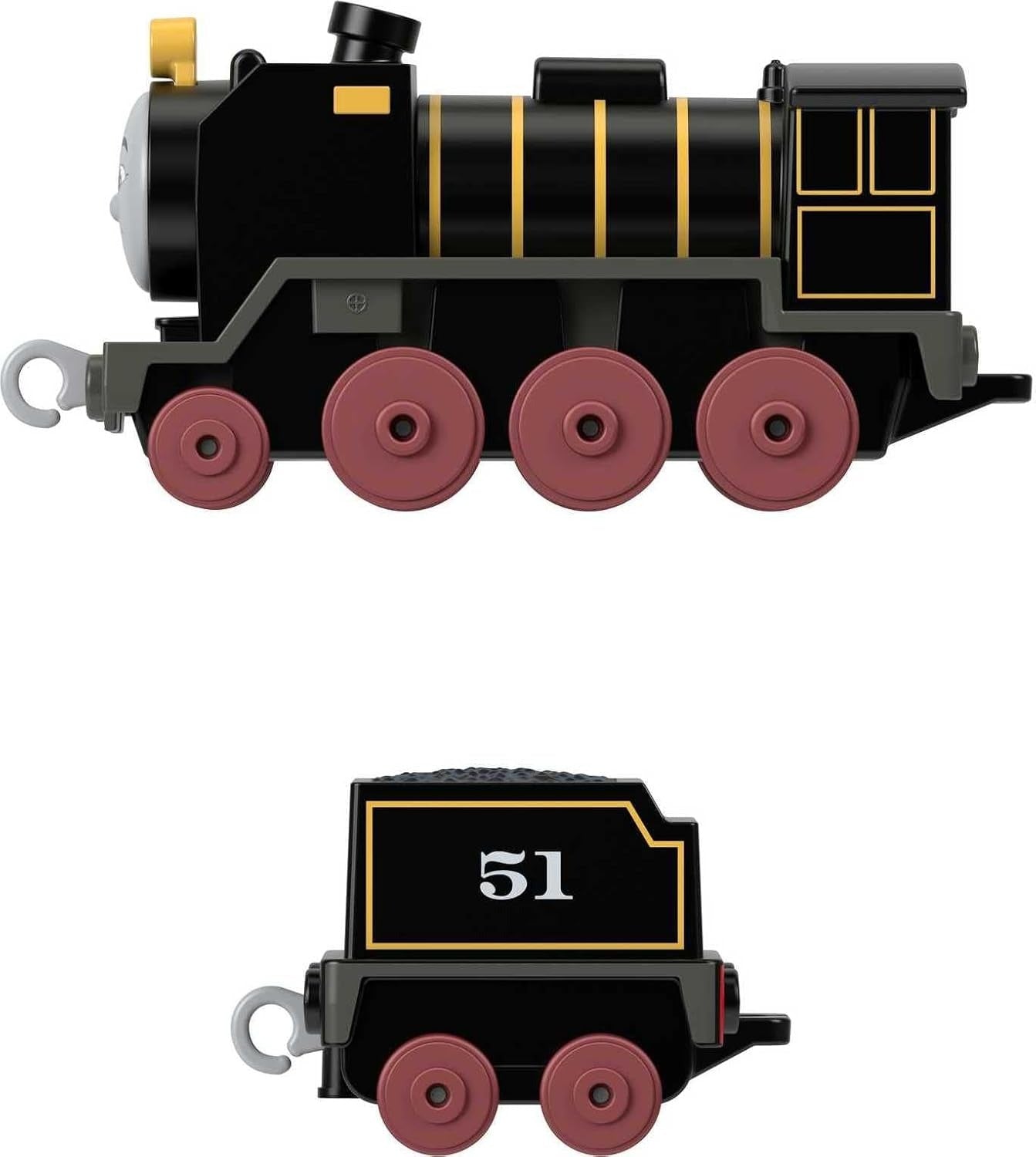 Mattel Thomas & Friends Toy Train, Large Push-Along Die-Cast Hiro Engine & Cargo Car from The Classic & All Engines Go Series, for Preschoolers