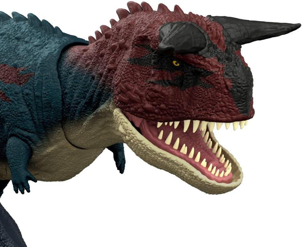 Mattel Jurassic World Dinosaur Action Figure, Running & Biting Carnotaurus with Roar Sounds, Charge N Chomp, Digital Play