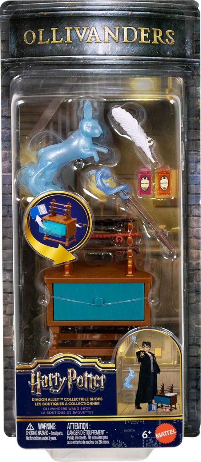 Mattel Harry Potter Toys, Diagon Alley Collectible Shops, Ollivanders Wand Shop, 10 Movie-Inspired Accessories with Surprises