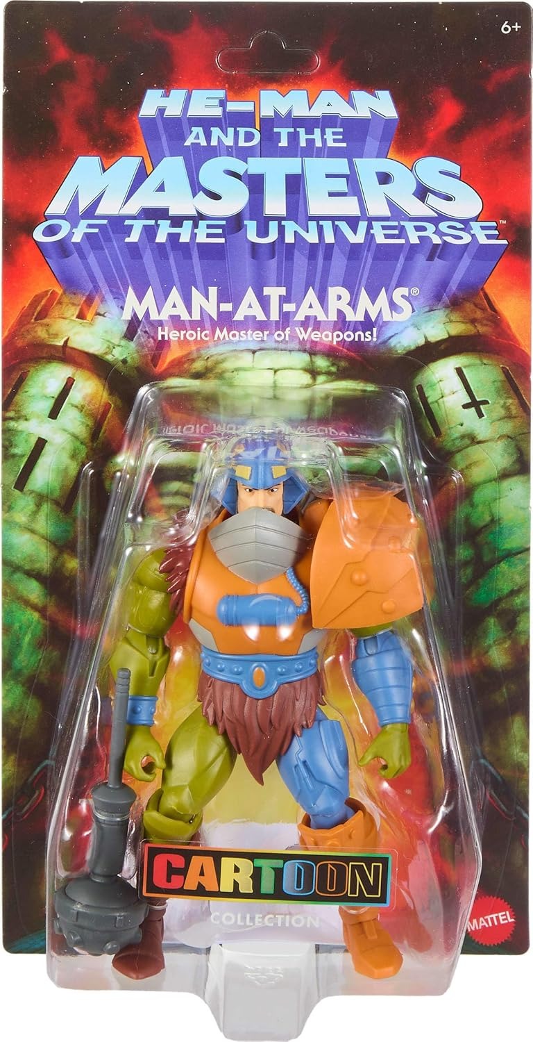 Masters of The Universe Origins Action Figure 200X Cartoon Collection Man at Arms, 5.5 Inch 1980s Motu TV Hero, Detailed Design & Mace Accessory