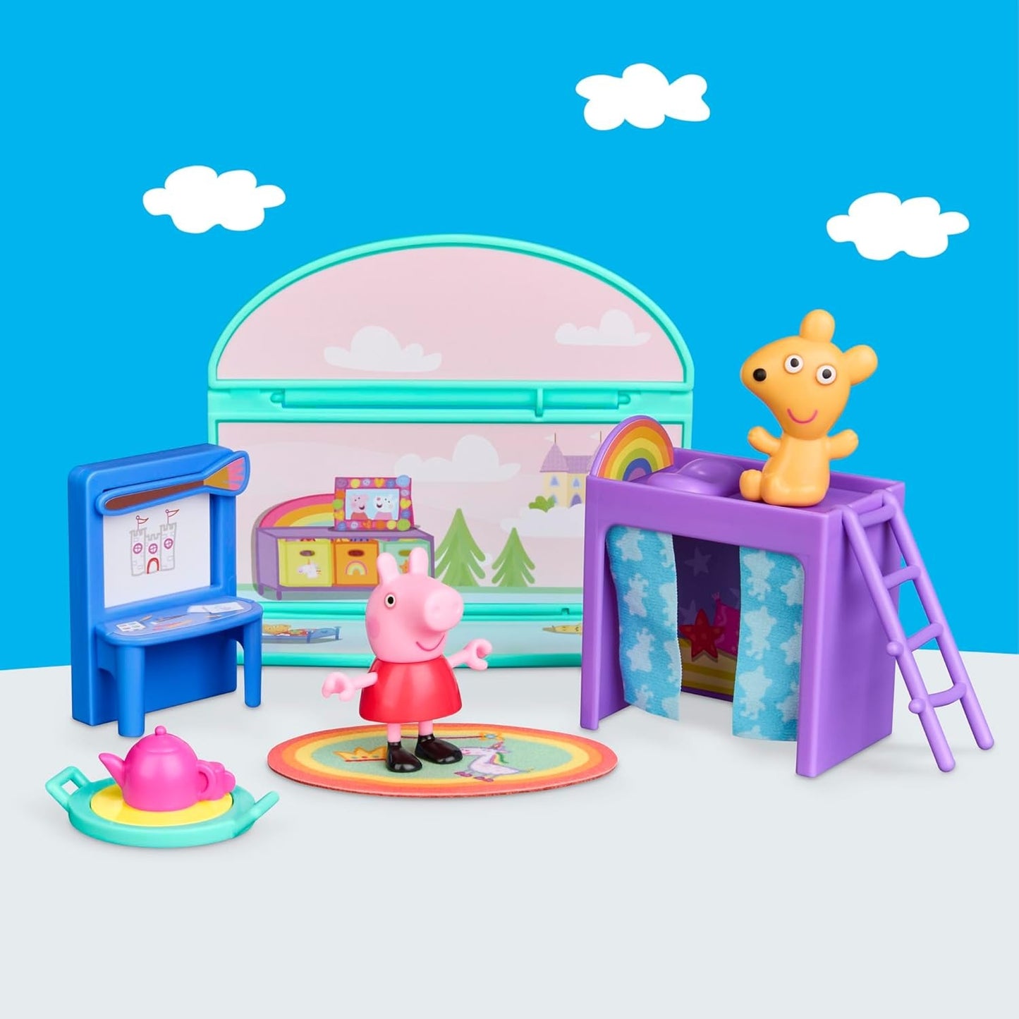 Peppa Pig Peppa's Bedroom Set with 1 Figure and 7 Accessories, Works with Peppa's Big Family House Playset, Preschool Toys for Girls and Boys 3+