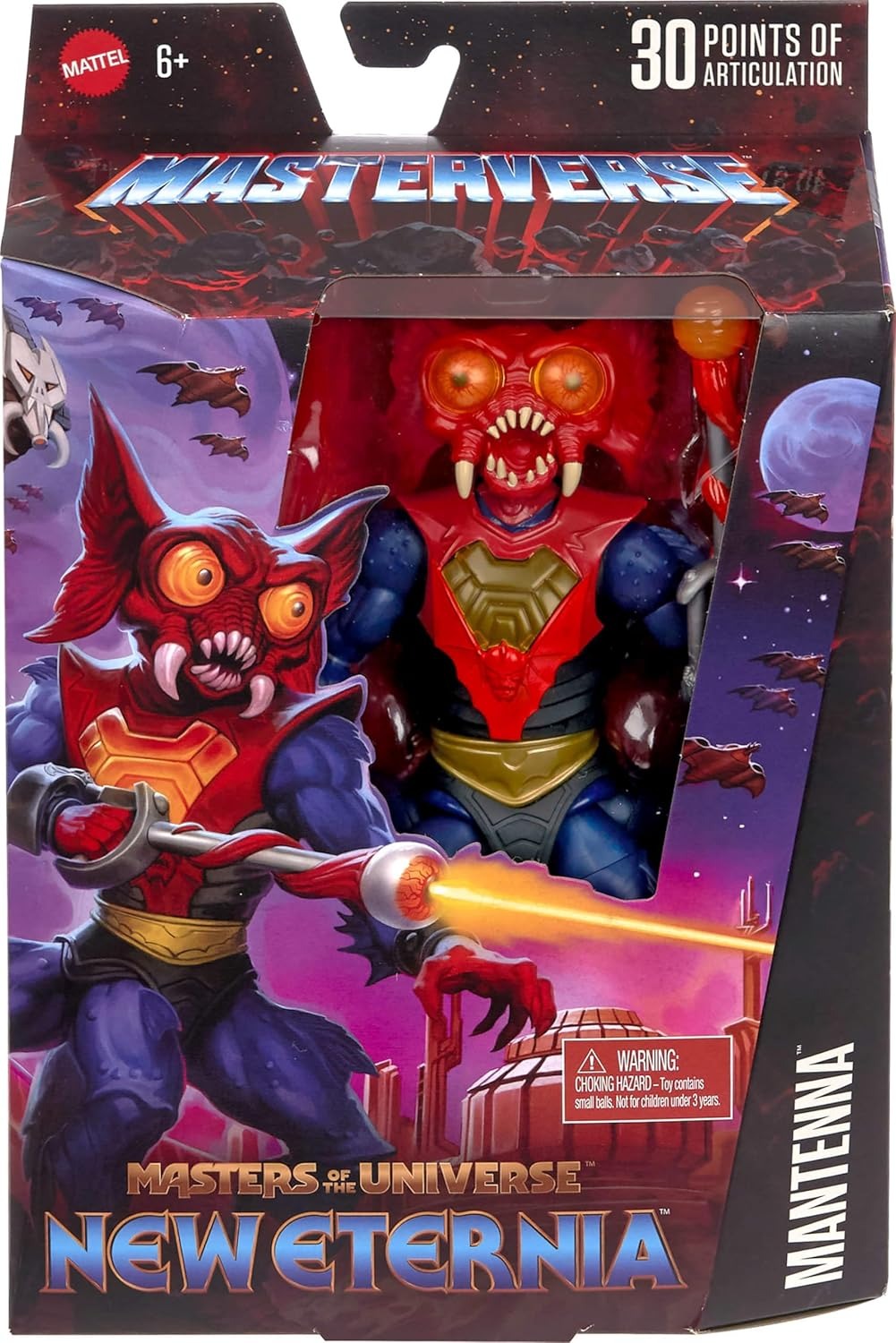 Masters of The Universe Masterverse Action Figure New Eternia Mantenna, 7 Inch Motu Toy, 30 Points Articulation, Pop Out Eye Extenders & Blaster