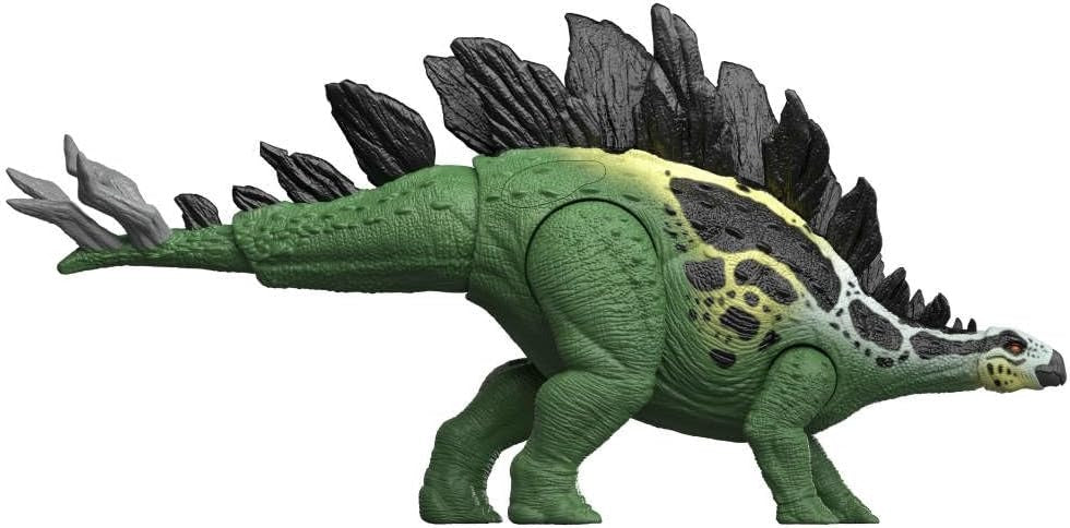 Mattel Jurassic World Dinosaur Figure Toy, Gigantic Thrashers Large Stegosaurus with 2 Attack Action & Evolve Feature, Digital Play