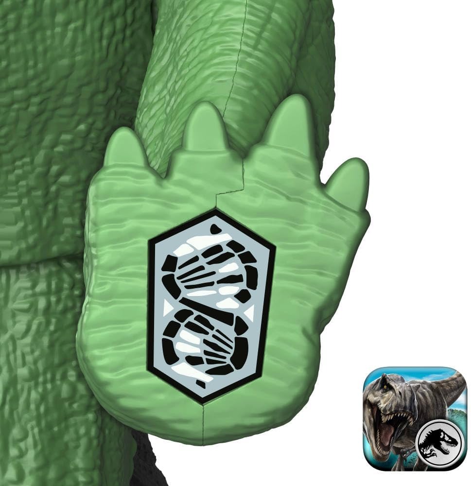 Mattel Jurassic World Dinosaur Figure Toy, Gigantic Thrashers Large Stegosaurus with 2 Attack Action & Evolve Feature, Digital Play