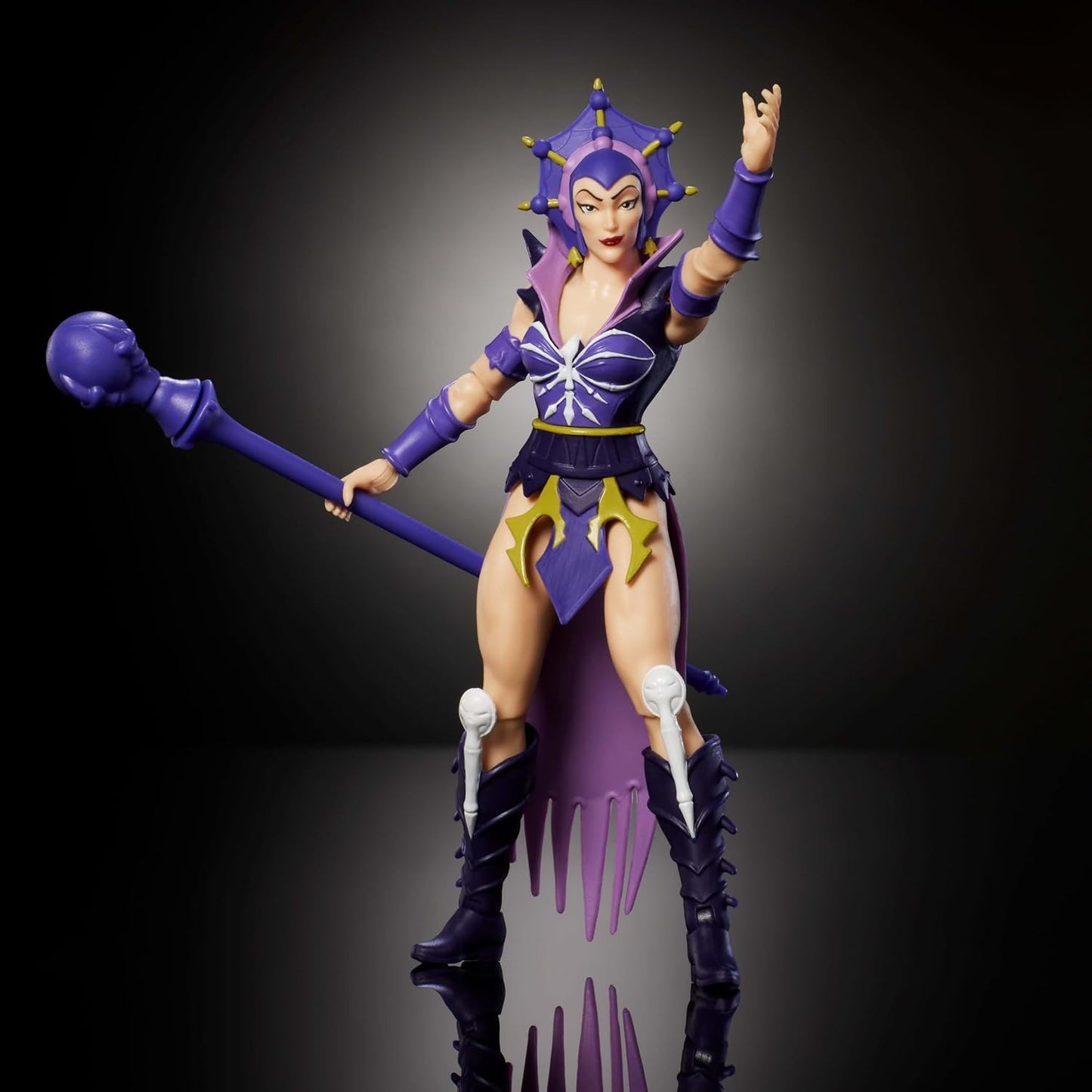 Masters of The Universe Origins Action Figure 200X Cartoon Collection Evil-Lyn, 5.5 Inch 1980s Motu TV Villainess, Detailed Design & Wand Accessory