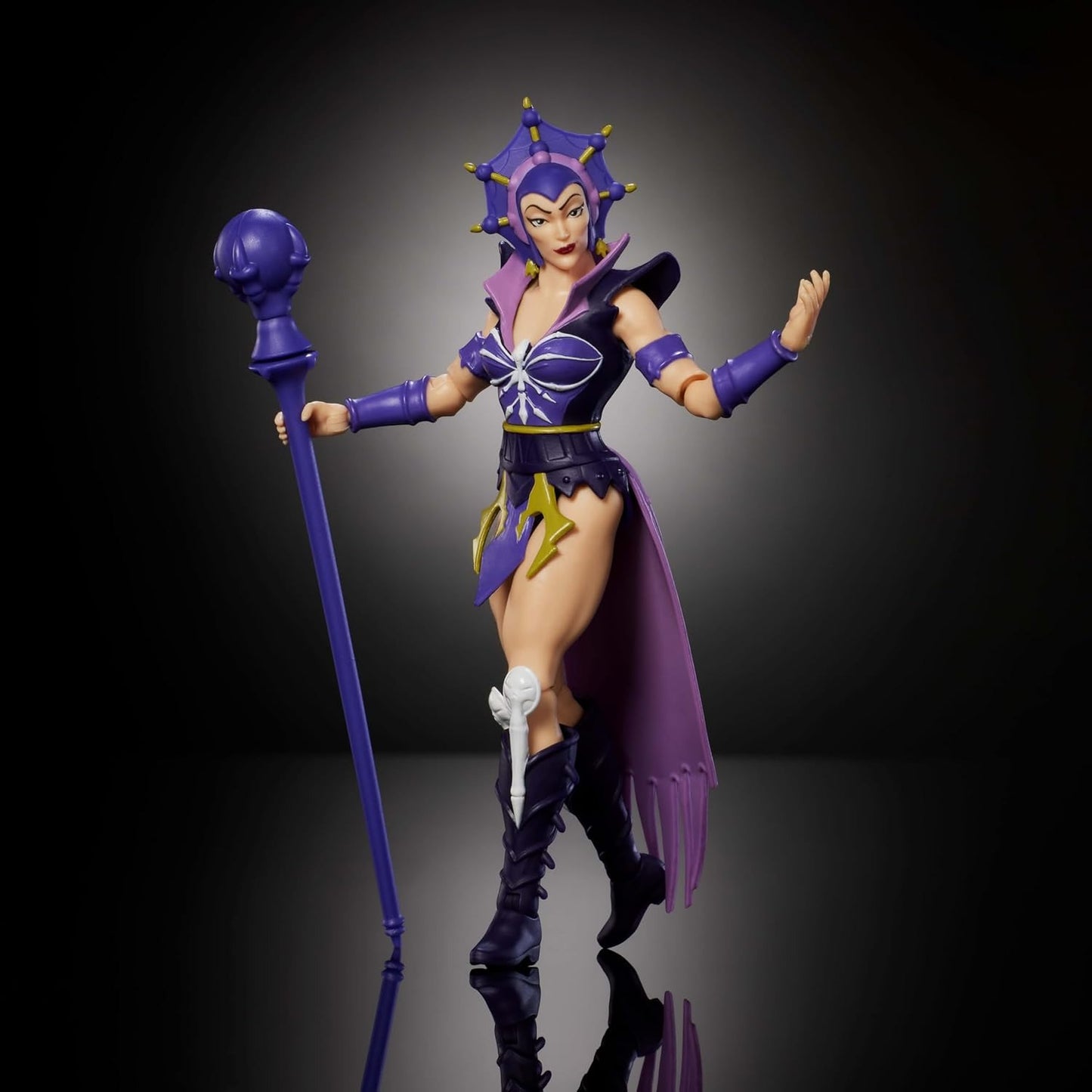 Masters of The Universe Origins Action Figure 200X Cartoon Collection Evil-Lyn, 5.5 Inch 1980s Motu TV Villainess, Detailed Design & Wand Accessory