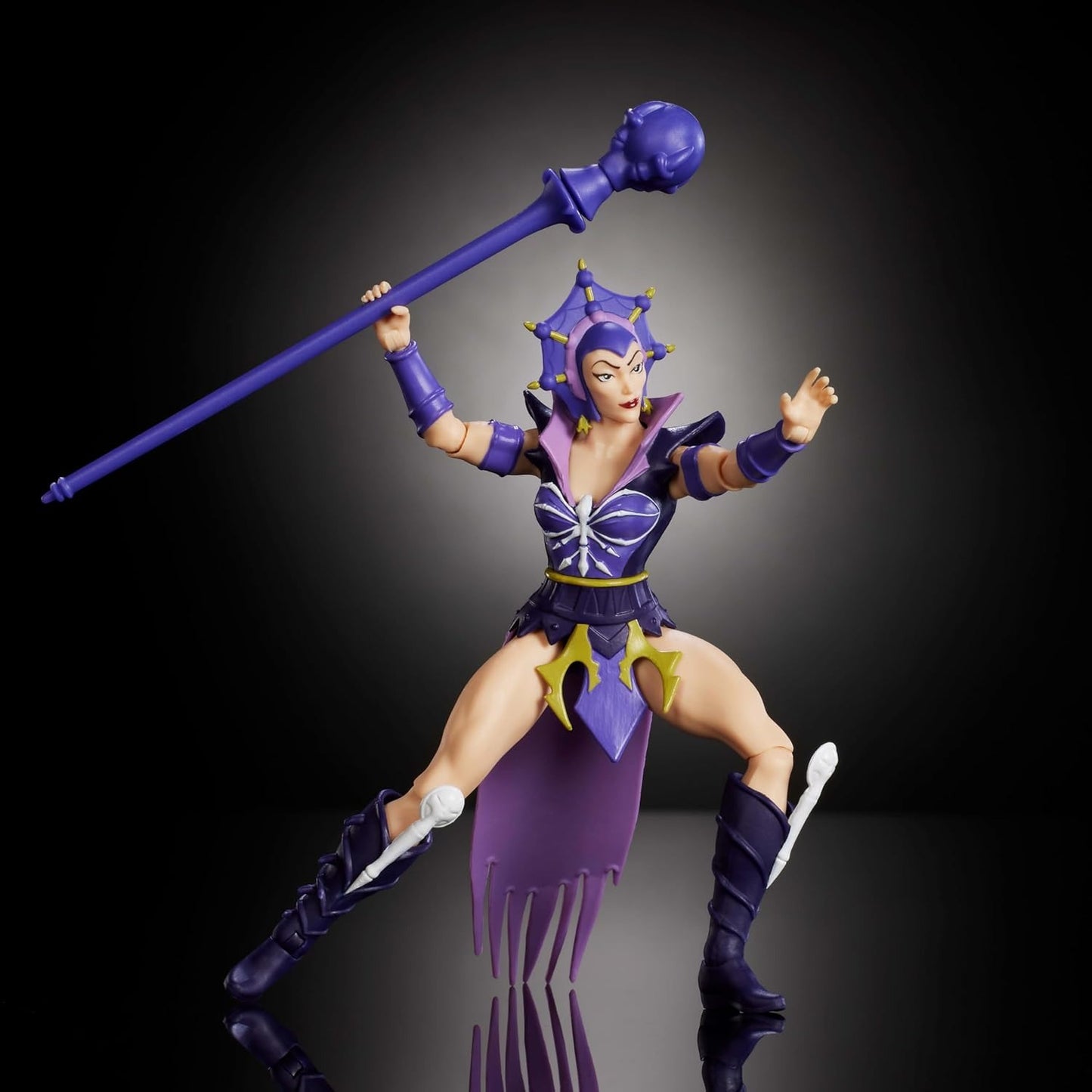 Masters of The Universe Origins Action Figure 200X Cartoon Collection Evil-Lyn, 5.5 Inch 1980s Motu TV Villainess, Detailed Design & Wand Accessory