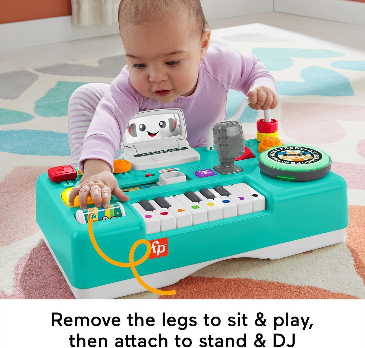 Fisher-Price Baby & Toddler Toy Laugh & Learn Mix & Learn DJ Table with Music Lights & Activities for Developmental Play Infants Ages 6+ Months