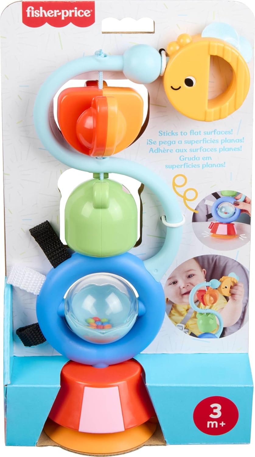 Fisher-Price Baby Toy Sensory Sounds High Chair Busy Activity with Suction Cup for Developmental Play Infants Ages+ Months