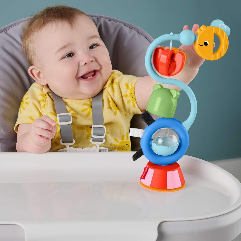 Fisher-Price Baby Toy Sensory Sounds High Chair Busy Activity with Suction Cup for Developmental Play Infants Ages+ Months