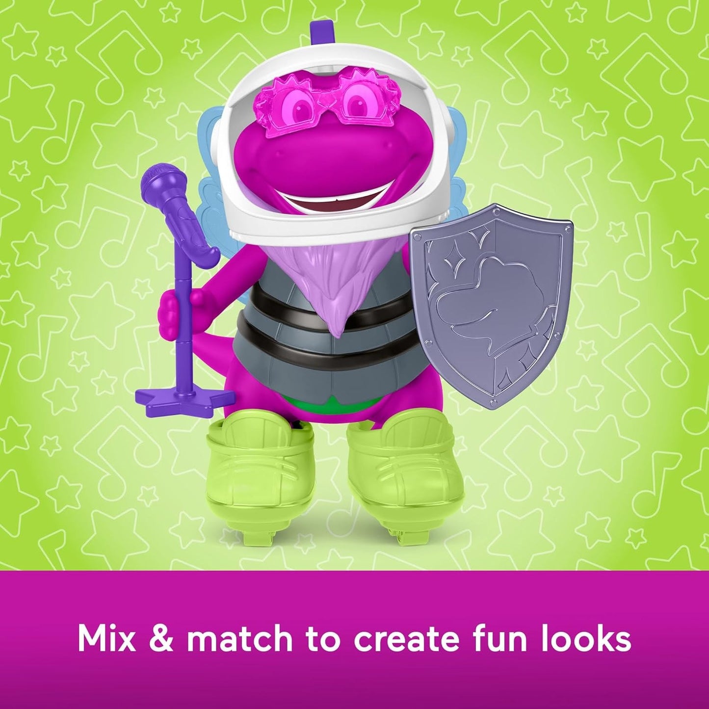 Barney World Toddler Toys, Dress Up, 1 Figure & 20 Pieces for Pretend Play, Kids Ages 2+ Years