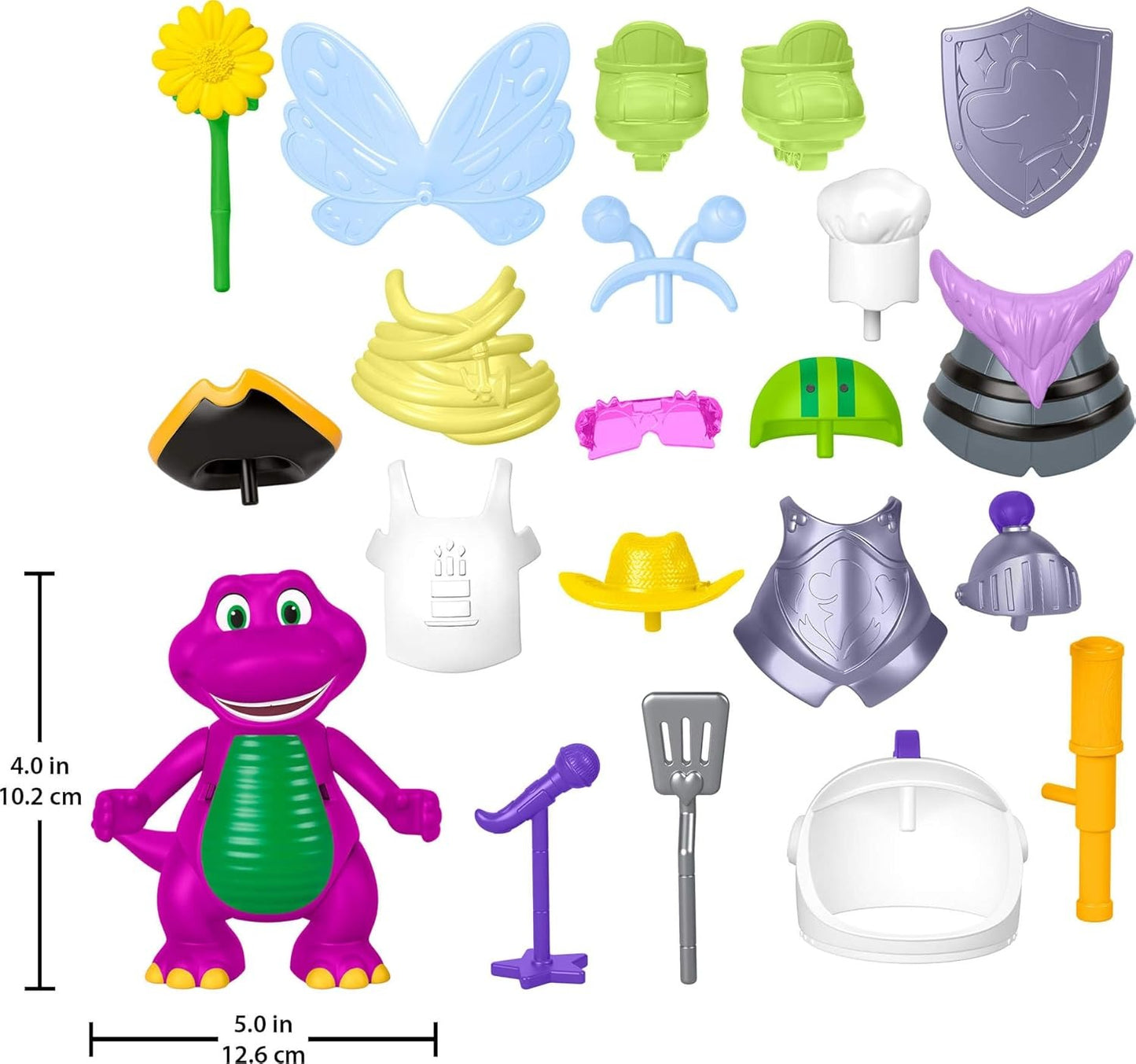 Barney World Toddler Toys, Dress Up, 1 Figure & 20 Pieces for Pretend Play, Kids Ages 2+ Years