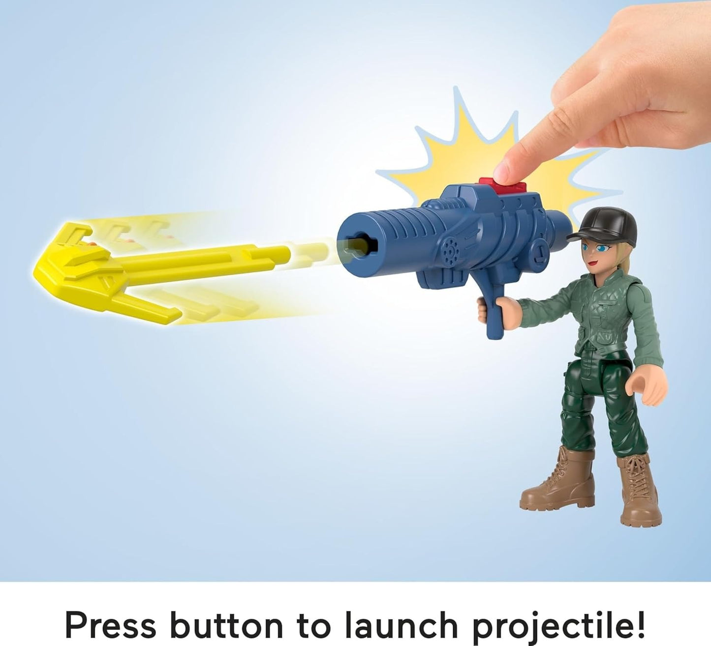 Fisher-Price Imaginext Jurassic World Rebirth Action Figure Set with 1 3-inch Human, 5 Dinosaurs, Toy Launcher & Accessories