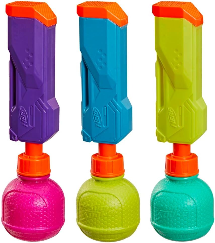 Nerf Super Soaker Bottle Burst Trio | 3 Pump Action Water Toys | Removable 4 Fl. Oz. Capacity Bottles | Kids Outdoor Toys | Ages 6+