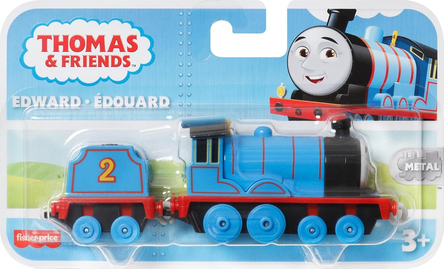 Thomas & Friends Diecast Toy Train Edward Push-Along Engine with Tender for Preschool Pretend Play Ages 3+ Years