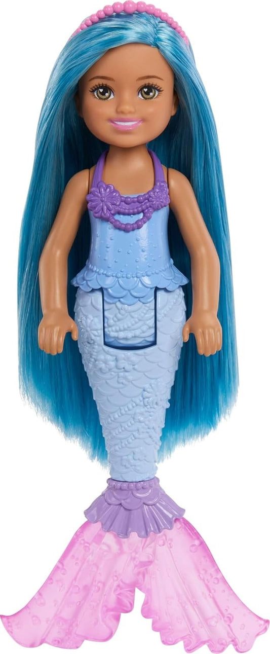Barbie Chelsea Mermaid Small Doll (6-Inch) with Blue Hair Wearing Removable Crown Accessory