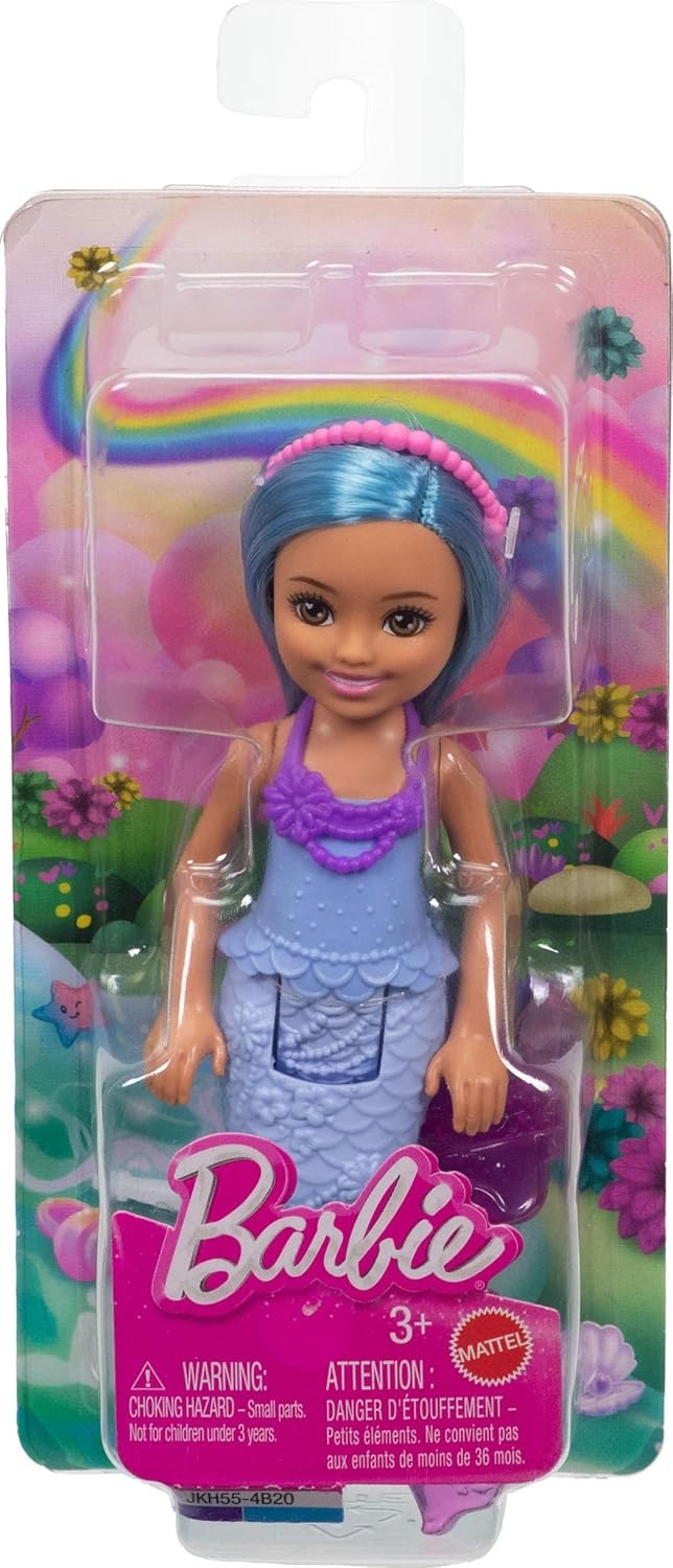 Barbie Chelsea Mermaid Small Doll (6-Inch) with Blue Hair Wearing Removable Crown Accessory