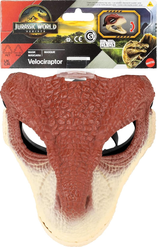 Jurassic World Rebirth Raptor Dinosaur Mask, Role-Play Head Wear, Movie-Inspired Costume Gear