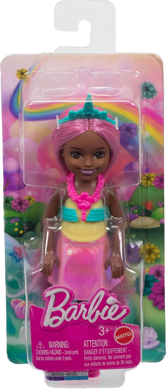 Barbie Chelsea Unicorn Small Doll (6-Inch) with Pink Hair Wearing Removable Tail, Shoes & Hair Accessory, 6-inch Toy