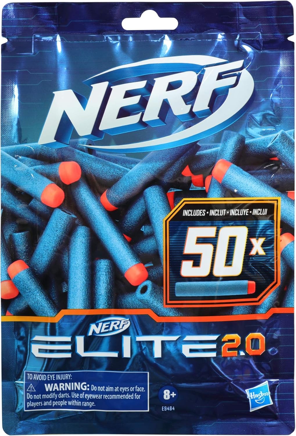 Nerf Elite 2.0 50-Dart Refill Pack, 50 Foam Darts Compatible with All Official Blasters That Use Elite Darts
