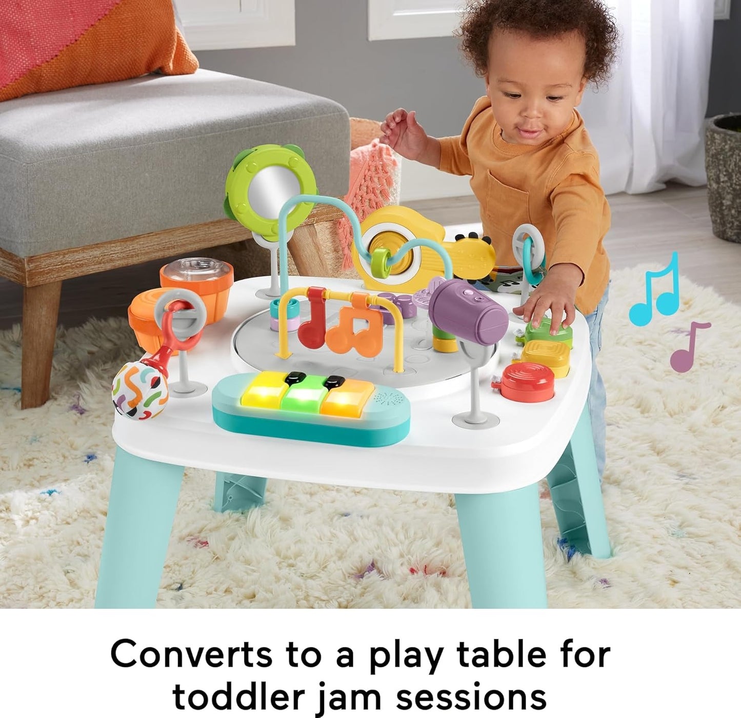 Fisher-Price Baby to Toddler Toy 3-in-1 Hit Wonder Activity Center & Play Table with Music Lights & Developmental Activities