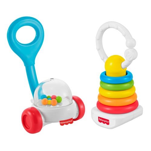 Fisher-Price Baby Toys Newborn Classics-Pack of Rattle Teether & Sensory Activities for Developmental Play Ages 0+ Months