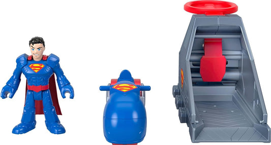 Fisher-Price Imaginext DC Super Friends, Launcher Set with 3-inch Superman Action Figure, Toy Vehicle & Housing Unit Inspired by DC Universe