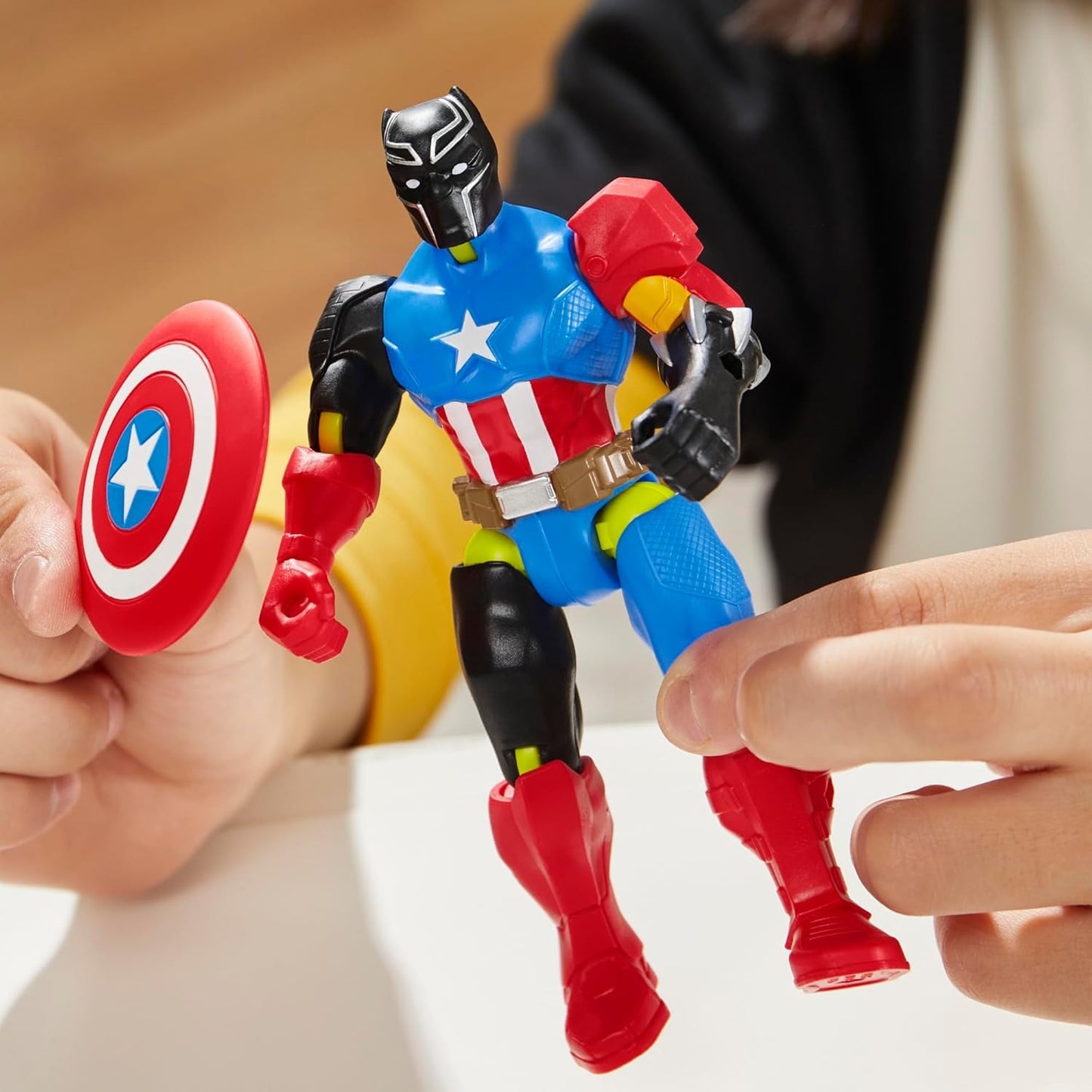 Marvel MixMashers Black Panther Custom Avengers Mix-and-Match Action Figure & Accessories, 5-Inch-Scale Super Hero Toys for Kids Ages 4+